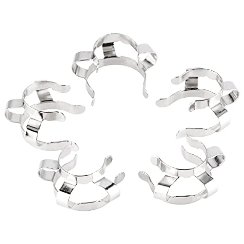 Labasics Metall Gelenk Klemmen, 5 Stück 14 mm Labor Klemme #14 Joint Clips Klammern für 14/20 Glas Gemahlenes Laborzubehör von Labasics