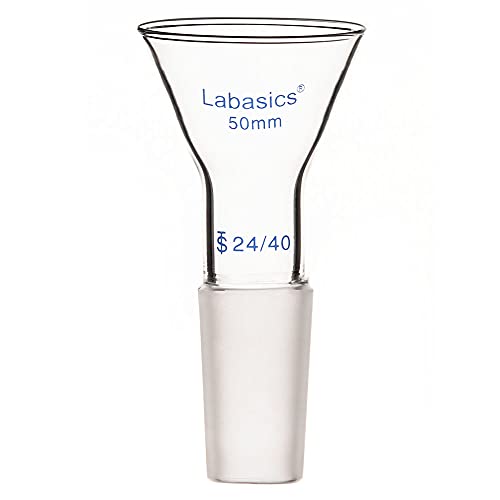 Labasics Pulvertrichter aus Glas mit Kurzem Stiel und 50 mm Spitze O.D. und 24/40 Inner Joint Glass Funnel Filtertrichter Glastrichter (OD 50mm) von Labasics