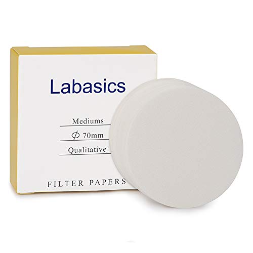 Labasics Qualitatives Filterpapier Rund, Cellulose Filterpapier mit 70mm Durchmesser und Einer Filtrationsgeschwindigkeit von 20 Mikron, Packung mit 100 Stück von Labasics