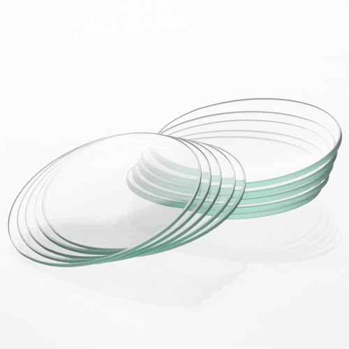 Labasics Uhrgläser, 10er-Pack 70 mm Oblate Rund Uhrglas-Becherabdeckungen für Labor- und Schulwissenschaften, geschliffener Rand Borosilikatglas-Becherdeckel Verdunstungsschalen-Abdeckung von Labasics