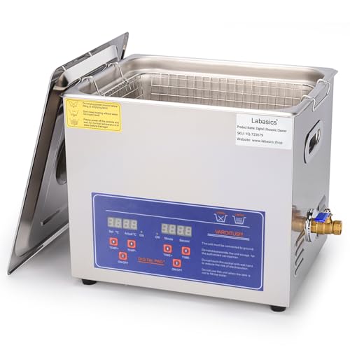 Labasics Ultraschallreiniger, Professioneller Allzweck-Ultraschallreiniger aus Rostfreiem Stahl mit Digitalanzeige-Timer und Wärmesteuerung für Labor 220V, 10L von Labasics