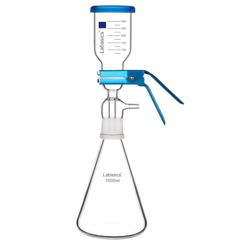 Labasics Vakuum-Filtrationsgerät, Borosilikatglas, 10μm Sandkern-Filterplatte, 1000 ml Filterkolben, mit 300 ml Messbecher Labasics Vakuum-Filtrationsgerät, Borosilikatglas, 10μm Sandkern-Filterplatte, 1000 ml Filterkolben, mit 300 ml Messbecher von Labasics