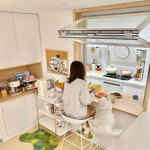 Faltbares Servierfenster für den Außenbereich, individuell anpassbare Aluminium-Wohnmobilfenster mit verstärktem Glas und Schlössern, Falt-Schiebe-Servierfenster(Gray,22x22in/56x56cm) von Labasuan