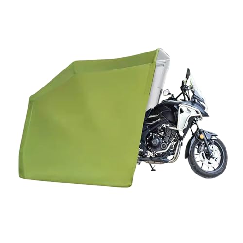 Große Motorradabdeckung für den Außenbereich mit 600D Oxford-Gewebe und Schlossloch, robuste Motorradgarage, Faltbare, wasserdichte Motorradgarage, grün(10.8 * 4.6 * 6.2ft) von Labasuan