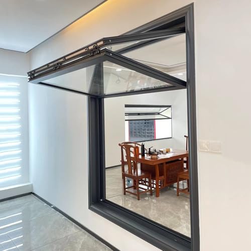 Konzessionsfenster aus gehärtetem Glas, Faltschiebefenster mit verstärktem Glas und Verriegelungsgriff, Aluminium-Wohnmobilfenster, für Milchtee-Shops und Cafés(WxH 12x20in) von Labasuan