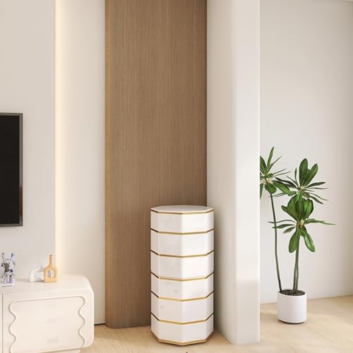 Labasuan 360° drehbarer Eckschuhschrank, Hochwertiger drehbarer Schuhschrank mit Türen, Metallschuhschrank für die Eingangsecke(6 Floors,47cm/18.5in) von Labasuan