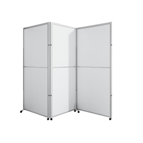 Labasuan 6-teiliger Raumteiler mit feststellbaren Rollen, tragbarer Sichtschutz, freistehender Wandteiler, fürs Homeoffice, weiß(3-Panel,180cm/70.8in) von Labasuan