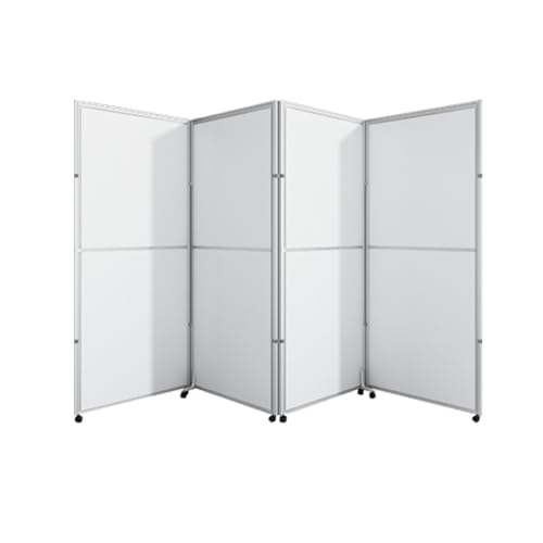 Labasuan 6-teiliger Raumteiler mit feststellbaren Rollen, tragbarer Sichtschutz, freistehender Wandteiler, fürs Homeoffice, weiß(4-Panel,180cm/70.8in) von Labasuan