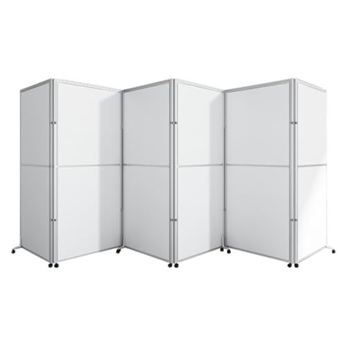 Labasuan 6-teiliger Raumteiler mit feststellbaren Rollen, tragbarer Sichtschutz, freistehender Wandteiler, fürs Homeoffice, weiß(6-Panel,180cm/70.8in) von Labasuan