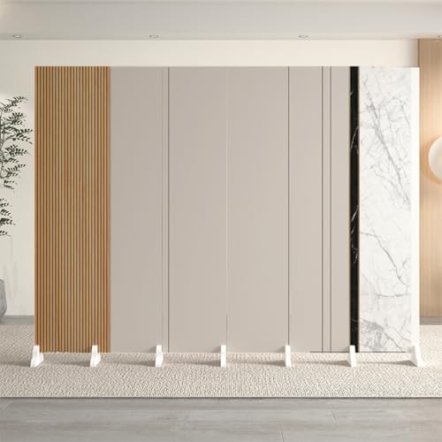 Labasuan 6-teiliger Raumteiler und Faltwand, moderner Sichtschutz mit breiteren Füßen, Stofftrennwand zur Raumtrennung(B,1.8m/5.9ft) von Labasuan