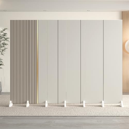 Labasuan 6-teiliger Raumteiler und Faltwand, moderner Sichtschutz mit breiteren Füßen, Stofftrennwand zur Raumtrennung(E,2m/6.5ft) von Labasuan