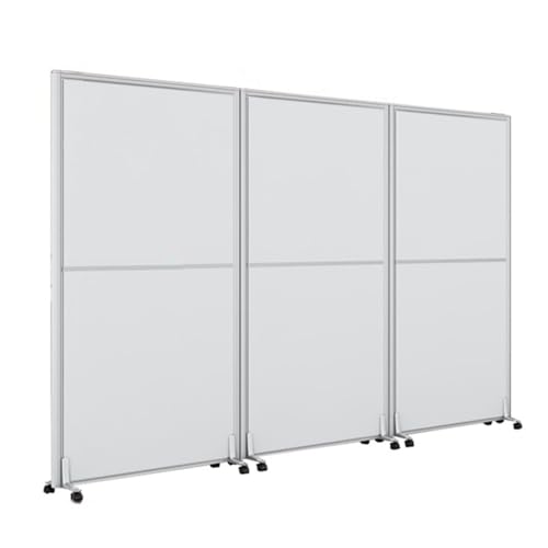 Labasuan Faltbarer Raumteiler mit 3 Paneelen, tragbarer Rollwandteiler mit feststellbaren Rollen, freistehender Sichtschutz für den Innenbereich, zur Raumtrennung im Büro(150cm/59in) von Labasuan