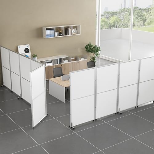 Labasuan Faltbarer Sichtschutz mit 10 Paneelen, tragbarer Raumteiler mit feststellbaren Rollen, freistehender Faltbarer Raumteiler für den Innenbereich, zur Raumtrennung(10-Panel,150cm/59in) von Labasuan