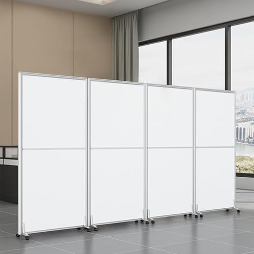 Labasuan Faltbarer Sichtschutz mit 10 Paneelen, tragbarer Raumteiler mit feststellbaren Rollen, freistehender Faltbarer Raumteiler für den Innenbereich, zur Raumtrennung(4-Panel,200cm/78.7in) von Labasuan