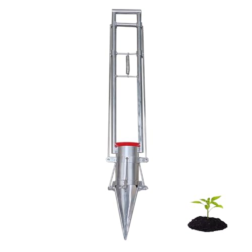 Labasuan Gemüsepflanzer, Zwiebelpflanzer mit langem Griff, Setzlingspflanzer, Handziehbarer Setzlingspflanzer für Pflanzenzwiebelsamen(Tip length7.8in,3.9in Diameter) von Labasuan