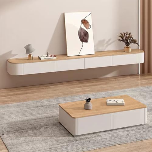 Labasuan Large Floating TV Stand, Wall Mounted Floating TV Cabinet with Storage, Wooden Modern Media Console Entertainment Center TV Console, for Living Room Bedroom(55IN/140CM) von Labasuan