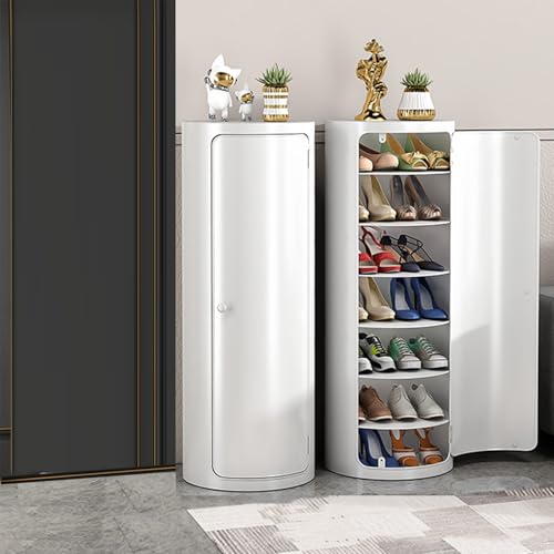 Labasuan Meuble à Chaussures rotatif à 360 degrés, meuble d'entrée indépendant Avec Portes, Support à Chaussures rotatif multicouche en métal Pour Petits espaces(15.3in,7 Floors) von Labasuan