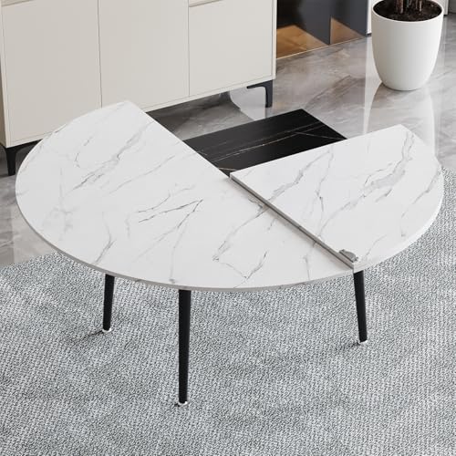 Labasuan Runde, klappbare Tischplatte, 4-Fach klappbare Esstischplatten, Tischplattenverlängerung ohne Beine, Holztischplatte für den privaten und gewerblichen Bereich(200cm/79in) von Labasuan