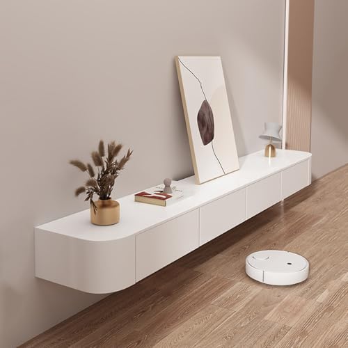 Labasuan Weißer TV-Schrank, Wandmontage, Holz-TV-Möbel mit Klapptüren und Schubladen, modernes Entertainment-Center fürs Wohnzimmer(118 IN/300CM) von Labasuan