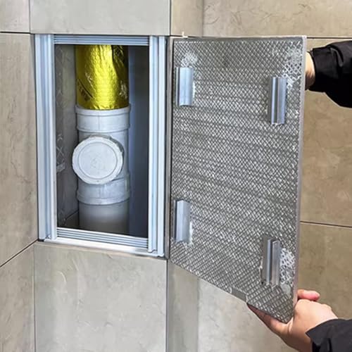 Unsichtbare Revisionsöffnung, Fliesen-Revisionsklappen-Set, Aluminium-Wandabdeckung für Heizungsrohre, Kabel, Alarm-Revisionsklappe(20 * 20cm/7.8 * 7.8in) von Labasuan