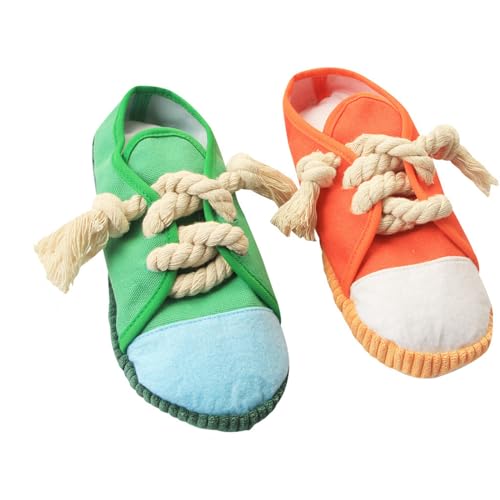 Labbe 2 Stück Hunde Kauspielzeug Pantoffelform Hundespielzeug Quietschendes Spielzeug für Haustiere von Labbe