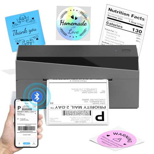 LabelCenter DHL Etikettendrucker Bluetooth, 249BT Thermodrucker 4x6 Label Printer, Versandetiketten Drucker, Thermo-Etiketten-drucker für Amazon Shopify Ebay DHL Hermes DPD UPS FedEx von LabelCenter