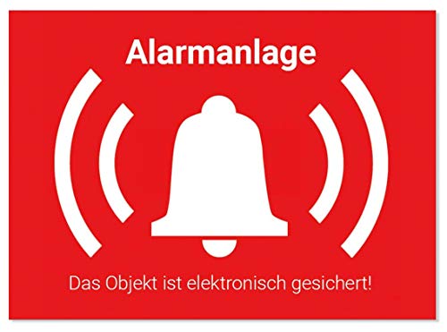 Alarm Aufkleber Sticker, Warnaufkleber Alarmanlage, UV-Schutz, Aussenklebend, Objekt alarmgesichert, 30 St. von LabelDay