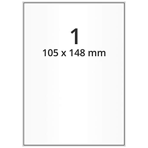 Labelident DIN A6 Etiketten weiß - 105 x 148 mm - 400 Papieretiketten auf 400 DIN A6 Bögen, selbstklebend, matt von Labelident