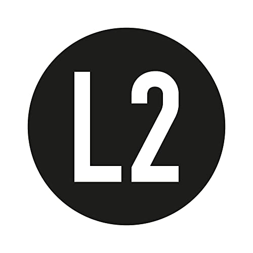 Leiterkennzeichnung - L2 - Wechselstromnetz Außenleiter 2 - Ø 12,5 mm - 1.000 Leiterkennzeichen Etiketten auf 1 Rolle(n), Polyester, schwarz-weiß, selbstklebend von Labelident