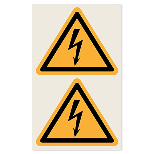 Labelident Warnaufkleber W012 - Warnung gefährliche elektrische Spannung - Seitenlänge: 100 mm - 100 selbstklebende Warnzeichen in 1 Packung, Polyester von Labelident