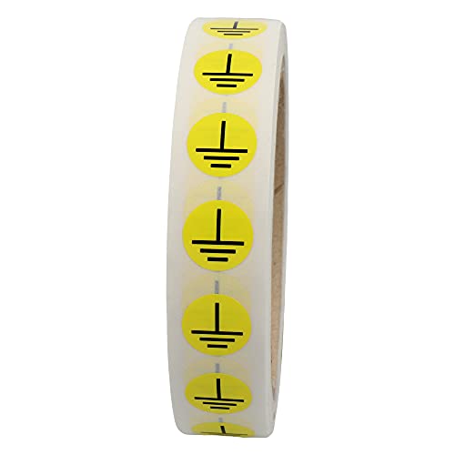 Labelident Leiterkennzeichnung - Erde - Ø 12,5 mm - 1.000 Leiterkennzeichen Etiketten auf 1 Rolle(n), Polyester, gelb, selbstklebend von Labelident