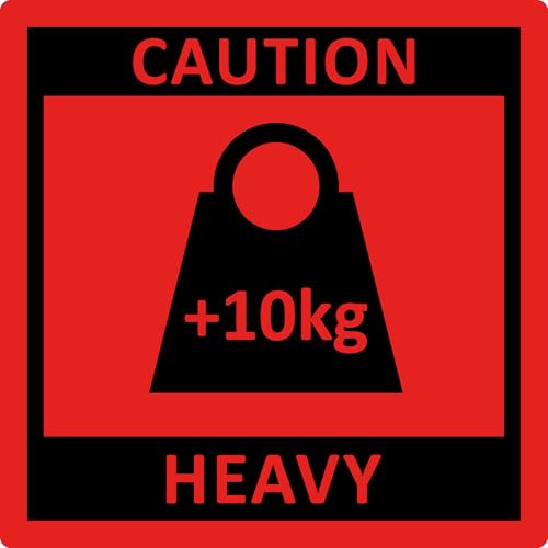 Warnetiketten 100 x 100 mm - Paket Aufkleber Caution Heavy, Gewicht über 10 kg - 250 Versandaufkleber auf 1 Rolle(n), Papier selbstklebend von Labelident
