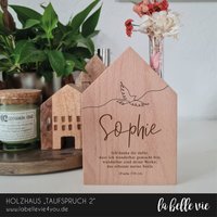 Holzhaus "Wunschmotiv" 10 X 14, 5 cm/Personalisiertes Geschenk Taufe, Konfirmation, Kommunion, Jugendweihe von Labellevie4you