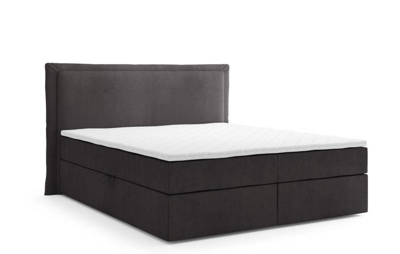 Labett Boxspringbett mit Bettkasten Matratze H3/H4 & Topper LEVI 160x200 180x200 200x200, 7-Zonen Taschenfederkernmatratze H3 oder H4 von Labett