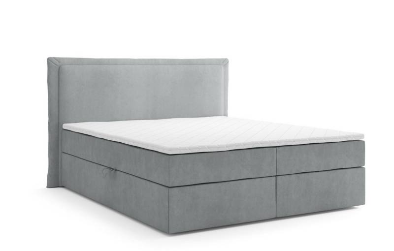 Labett Boxspringbett mit Bettkasten Matratze H3/H4 & Topper LEVI 160x200 180x200 200x200, 7-Zonen Taschenfederkernmatratze H3 oder H4 von Labett