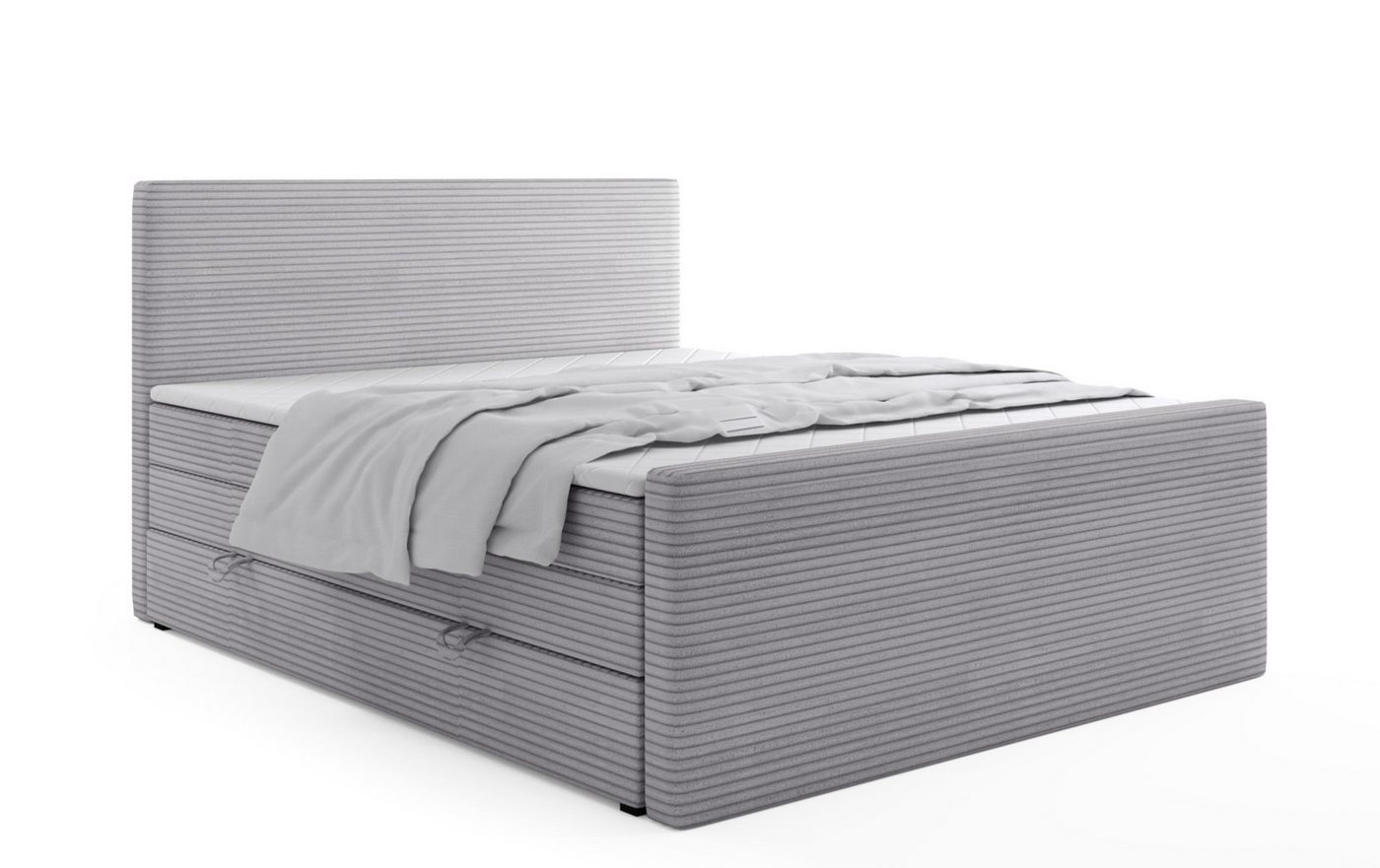 Labett Boxspringbett Bettkasten & Doppelmatratze Cordstoff POSETTO KING 180x200 200x200 (2 Bettkästen, Topper), Bonellfederkern- und Taschenfederkernmatratze Labett Boxspringbett Bettkasten & Doppelmatratze Cordstoff POSETTO KING 180x200 200x200 (2 Bettkästen, Topper), Bonellfederkern- und Taschenfederkernmatratze von Labett