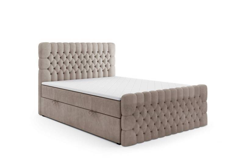 Labett Boxspringbett mit Bettkästen Matratze H3 H4 DESTINY 140x200 160x200 180x200 200x200 (Boxspringbett, Topper), 7-Zonen Taschenfederkernmatratze H3 oder H4 von Labett