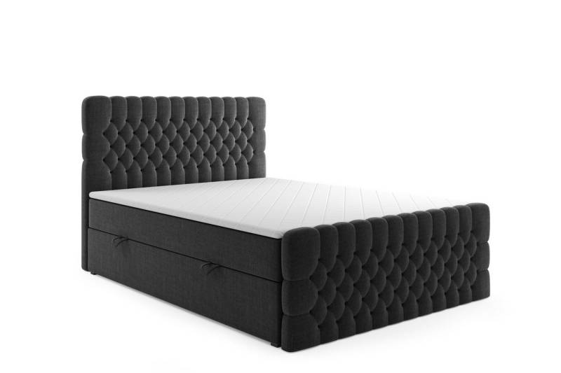 Labett Boxspringbett mit Bettkästen Matratze H3 H4 DESTINY 140x200 160x200 180x200 200x200 (Boxspringbett, Topper), 7-Zonen Taschenfederkernmatratze H3 oder H4 von Labett