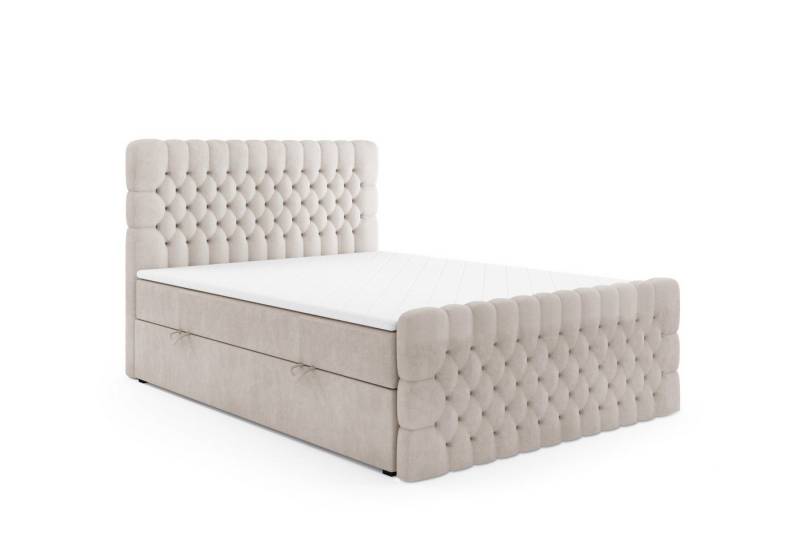 Labett Boxspringbett mit Bettkästen Matratze H3 H4 DESTINY 140x200 160x200 180x200 200x200 (Boxspringbett, Topper), 7-Zonen Taschenfederkernmatratze H3 oder H4 von Labett