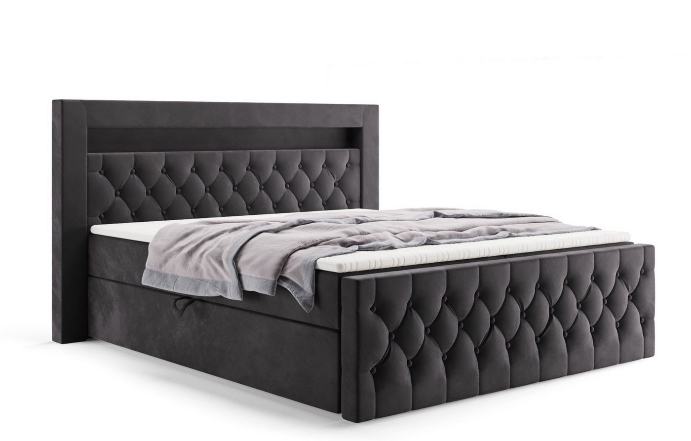 Labett Boxspringbett GOLD 9 mit LED, gestepptem Kopf- & Fußteil (Boxspringbett, Bettkasten, Matratze, Topper), 7-Zonen Taschenfederkernmatratze H3 oder H4 Labett Boxspringbett GOLD 9 mit LED, gestepptem Kopf- & Fußteil (Boxspringbett, Bettkasten, Matratze, Topper), 7-Zonen Taschenfederkernmatratze H3 oder H4 von Labett