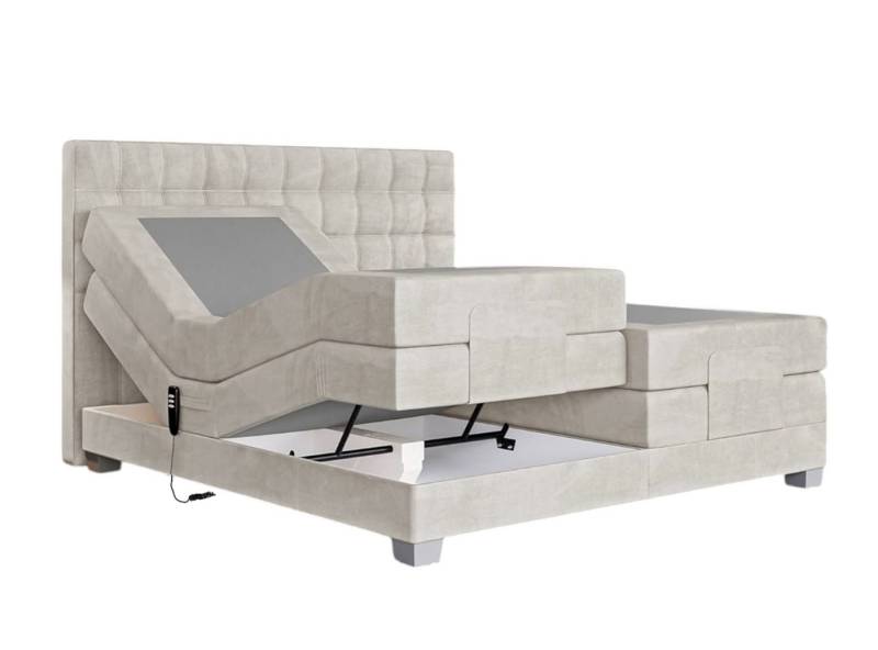 Labett Boxspringbett ELECTRA KING - Elektrisch verstellbare 140x200 160x200 180x200 200x200 (Boxspringbett, Matratze, Topper), Elektrisch verstellbare, Doppelbett mit Kopfteil, 4 Matratzen, Topper von Labett