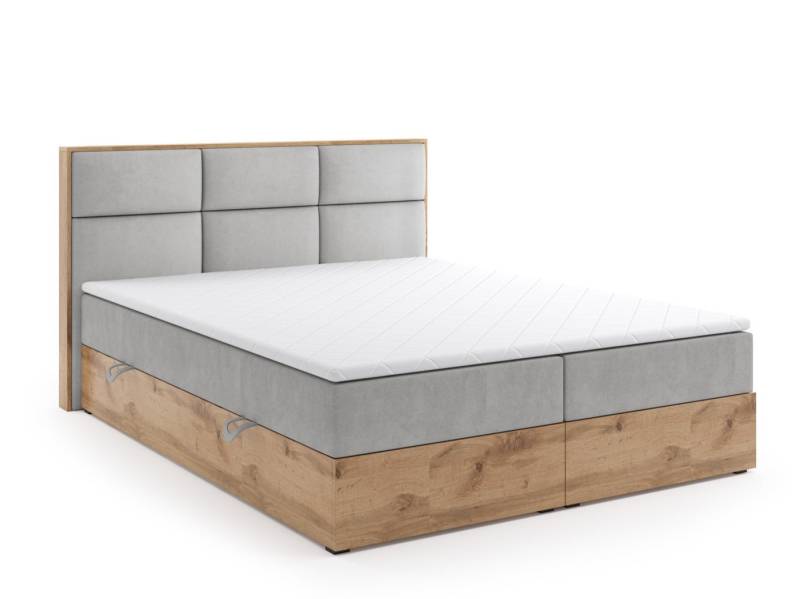 Labett Boxspringbett aus Holz im Loft-Stil LOLY 140x200 160x200 180x200 200x200 (2 Bettkästen, Topper), 7-Zonen Taschenfederkernmatratze H3 oder H4 von Labett