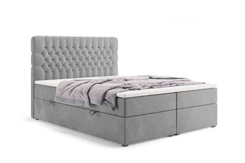 Labett Boxspringbett mit Bettkasten, Matratze H3 H4 DESTIN 140x200 160x200 180x200 200x200 (2 Bettkästen, Topper), 7-Zonen Taschenfederkernmatratze H3 oder H4 von Labett