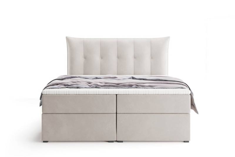 Labett Boxspringbett mit Bettkasten & H3/H4 Matratze PREMIUM 10, 160x200 180x200 200x200 (2 Bettkästen, Topper), 7-Zonen Taschenfederkernmatratze H3 oder H4 von Labett