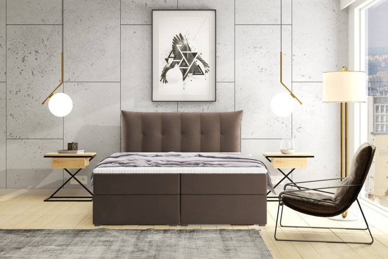 Labett Boxspringbett mit Bettkasten & H3/H4 Matratze PREMIUM 10, 160x200 180x200 200x200 (2 Bettkästen, Topper), 7-Zonen Taschenfederkernmatratze H3 oder H4 von Labett