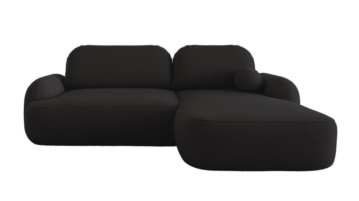 Labett Ecksofa MOLLY L-Form mit Schlaffunktion - Bouclé, rundes Design, 276x176 cm, mit Relaxfunktion von Labett