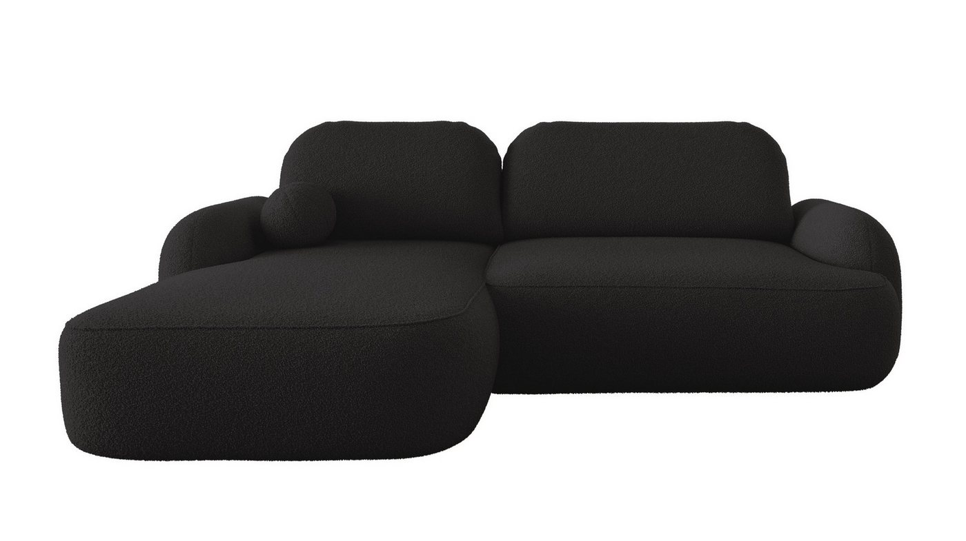 Labett Ecksofa MOLLY L-Form mit Schlaffunktion - Bouclé, rundes Design, 276x176 cm, mit Relaxfunktion von Labett