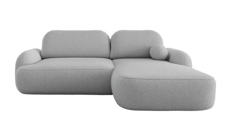 Labett Ecksofa MOLLY L-Form mit Schlaffunktion - Bouclé, rundes Design, 276x176 cm, mit Relaxfunktion von Labett