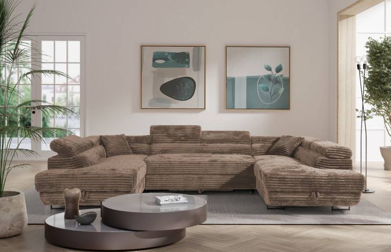 Labett Wohnlandschaft mit Schlaffunktion & Bettkasten GUSTAVO U-Form Sofa aus Cord Labett Wohnlandschaft mit Schlaffunktion & Bettkasten GUSTAVO U-Form Sofa aus Cord von Labett