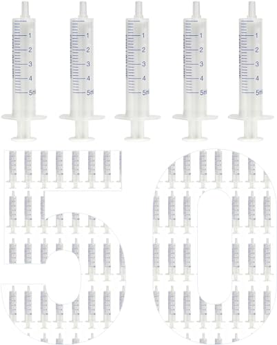 5 mL Plastikspritze Kleine Spritze 50 Stück, Plastikspritze ohne Nadel, Spritze für Flüssigkeit, geeignet für wissenschaftliche Labore 5 mL Plastikspritze Kleine Spritze 50 Stück, Plastikspritze ohne Nadel, Spritze für Flüssigkeit, geeignet für wissenschaftliche Labore von Labfil